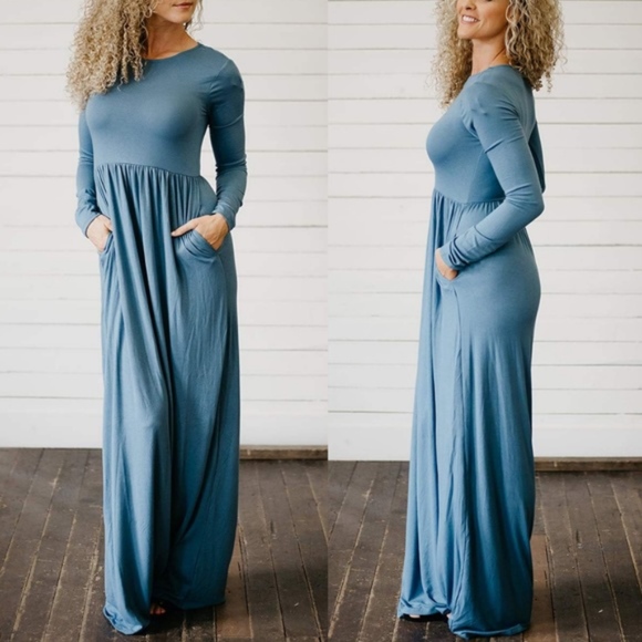 Bellanblue Dresses & Skirts - Long Sleeve Jersey Dress - BLUE